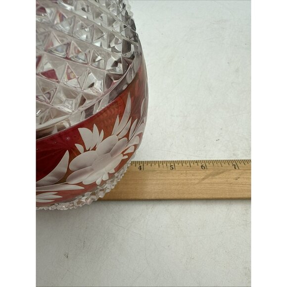 Red Ruby Bohemian Decanter with Stopper Vintage - Picture 11 of 12